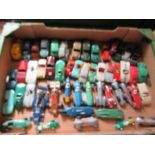 A box of Dinky toys, including racing cars, Ferrari Talbot Lago, BRM racing car, Van Waal,