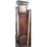 An Antique oak cased long case clock, with square brass dial inscribed John Gilbertson Ripon, height