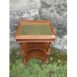 A writing desk, possibly writing slope, raised on whatnot base, width 21ins x height 31ins