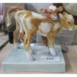 A Royal Worcester model, Calves, modelled by Doris Lindner