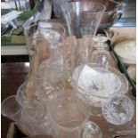 A collection of glassware, to include bowls, decanter, vases etc