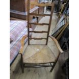 A ladderback armchair