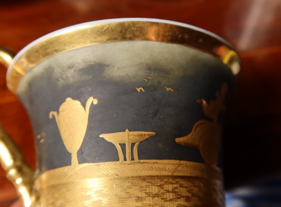 An 18th century style coffee can, handle af, together with another coffee can, a 19th century tea - Image 8 of 16