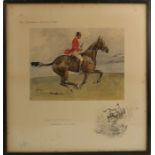 Signed Snaffles print, The Sparrow Catching Sport, signed in pencil, 18ins x 17ins - some staining