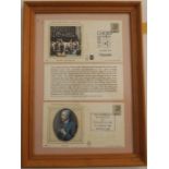 Two framed Official Cover post cards, one commemorating the Three Choirs Festival, Worcester, 18th -