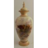 A Royal Worcester covered vase, decorated with Highland cattle by John Stinton, shape number 1847,