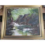 Terence Evans, oil on canvas, river scene, unsigned, 19.5ins x 23.5ins