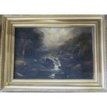 A 19th century school oil on canvas, river scene , signed A.H.Cole,20ins x 30ins  together with