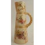 A Royal Worcester blush ivory jug, of tapered form, shape number 1047, height 10ins