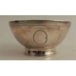 A Georgian Scottish silver bowl, with Classical decoration, raised on a circular foot, Edinburgh