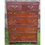 A mahogany chest, of two short over four graduated long drawers, width 33ins, GOV.UK intention to