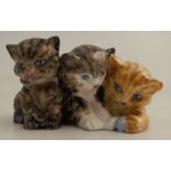 A Royal Worcester model, of kittens playing with a ball of wool, shape number 3141, width 3ins -