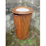 A 19th century circular marble topped pot cupboard, diameter 16ins x height 29ins