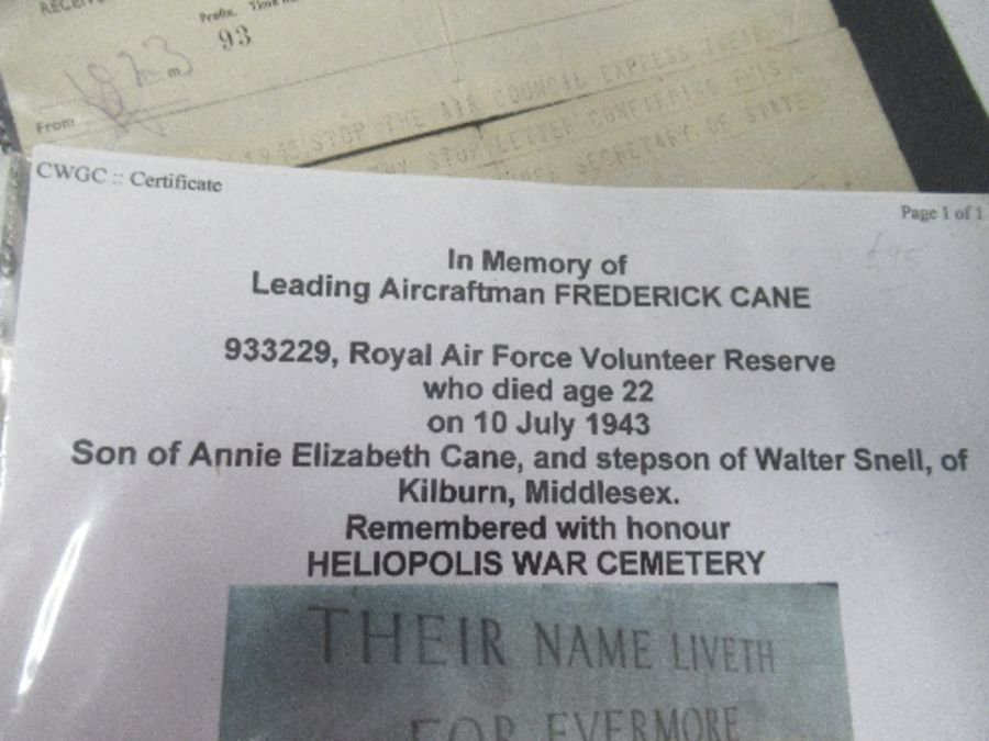 Leading Aircraftman Frederick Cane, 933229, Royal Air Force Volunteer Reserve, killed 10 July 1943 - Image 2 of 9