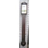A 19th century mahogany stick barometer, signed William Watkins, St James St, London, height 40ins