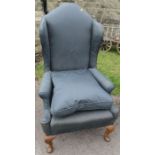 A Georgian design wing back armchair