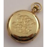 An 18 carat gold hunter pocket watch, by Thomas Russell & Son, Liverpool, with initials engraved