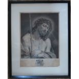 An 18th century engraving of Christ with the Crown of Thorns, by C G Schultze, after the original by