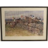 Gilbert Holiday, three colour prints, horse racing subjects, 13.5ins x 18.5ins