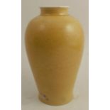 Alan Spencer Green, porcelain baluster vase, with vivid yellow glaze, small shallow chip to foot