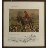 Signed Snaffles print, The Huntsman, signed in pencil, 16ins x 18.5ins - some minor staining