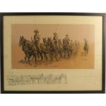 A signed Snaffles, colour print, Ubique Meant-Bank Olborn Bank, signed in pencil, 19ins x 25ins -