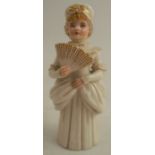 A Royal Worcester pepper, in the Kate Greenway style, decorated with a young girl wearing a mob