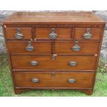 A mahogany chest, of three short, over two short, over two long drawers, 38ins x 19ins, height 36.