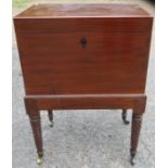 A 19th century mahogany cellarette, raised on a stand, width 17.5ins
