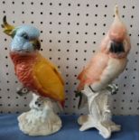 A Beswick model of a cockatoo, together with Karl Enz model of a cockatoo