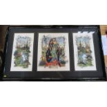 J C G Illingsworth, three limited edition colour prints, framed together, all 127/295, two 22ins x