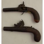 A Lacy & Witton Antique ladies muff pistol, with engraved decoration, length 6ins, together with