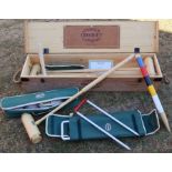 A modern Jacques London croquet set, in a wooden box