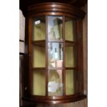 Small glazed barrel fronted corner cupboard