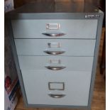 A Bisley steel office equipment set metal drawers, 18.5ins x 18.5ins x height 28ins