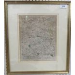 A Cary Antique map, showing Cirencester and surrounding area, dated 1794, 10.5ins x 8.5ins