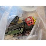 A collection of toy cars, and other vehicles, planes, ships, etc.