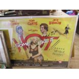 A Some Like it Hot film poster, starring Marilyn Monroe, Tony Curtis and Jack Lemmon, 30ins x