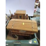 Three wooden model carriages/wagons