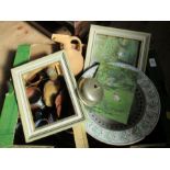 Diana Blaxland, two small oil on board, together with various pottery items
