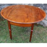 A 19th century mahogany and satinwood inlay pembroke table, fitted with a drawer, 32ins x 36ins x