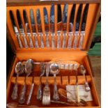 A boxed canteen of silver plated Kings pattern cutlery