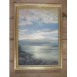 An oil on board, coastal scene, signed B.Cook, 13ins x 10ins, together with an oil on board, river