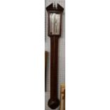 Ortelli & Co, London, a mahogany stick barometer with silvered dial