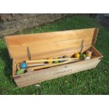 A vintage croquet set,