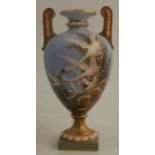 A Royal Worcester vase, decorated with swans by C H C Baldwyn, circa 1901, shape number 2120, height