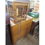 A modern chest of drawers, with carved decoration, width 36ins, height 36ins, depth 18ins together