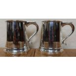 A pair of silver mugs, Birmingham 1967, weight 11oz
