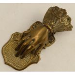 J & E Ratcliff Patenters Birmingham, a gilt metal letter clip formed as a hand