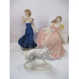 A collection of Royal Worcester models, including Kenneth Potts model of a Borzoi